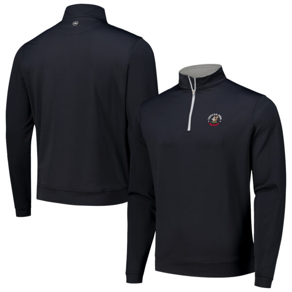 Men's 2025 U.S. Open Peter Millar Black Perth Performance Quarter-Zip Top