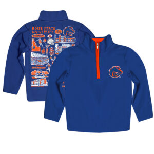 Youth Vive La Fete Royal  Boise State Broncos Impressions Artwork Quarter-Zip Jacket