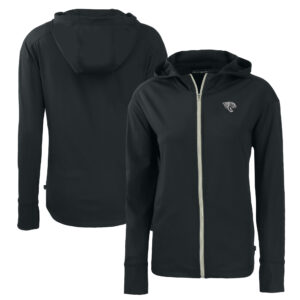Women's Cutter & Buck Black Jacksonville Jaguars Daybreak Eco Recycled Full-Zip Hoodie