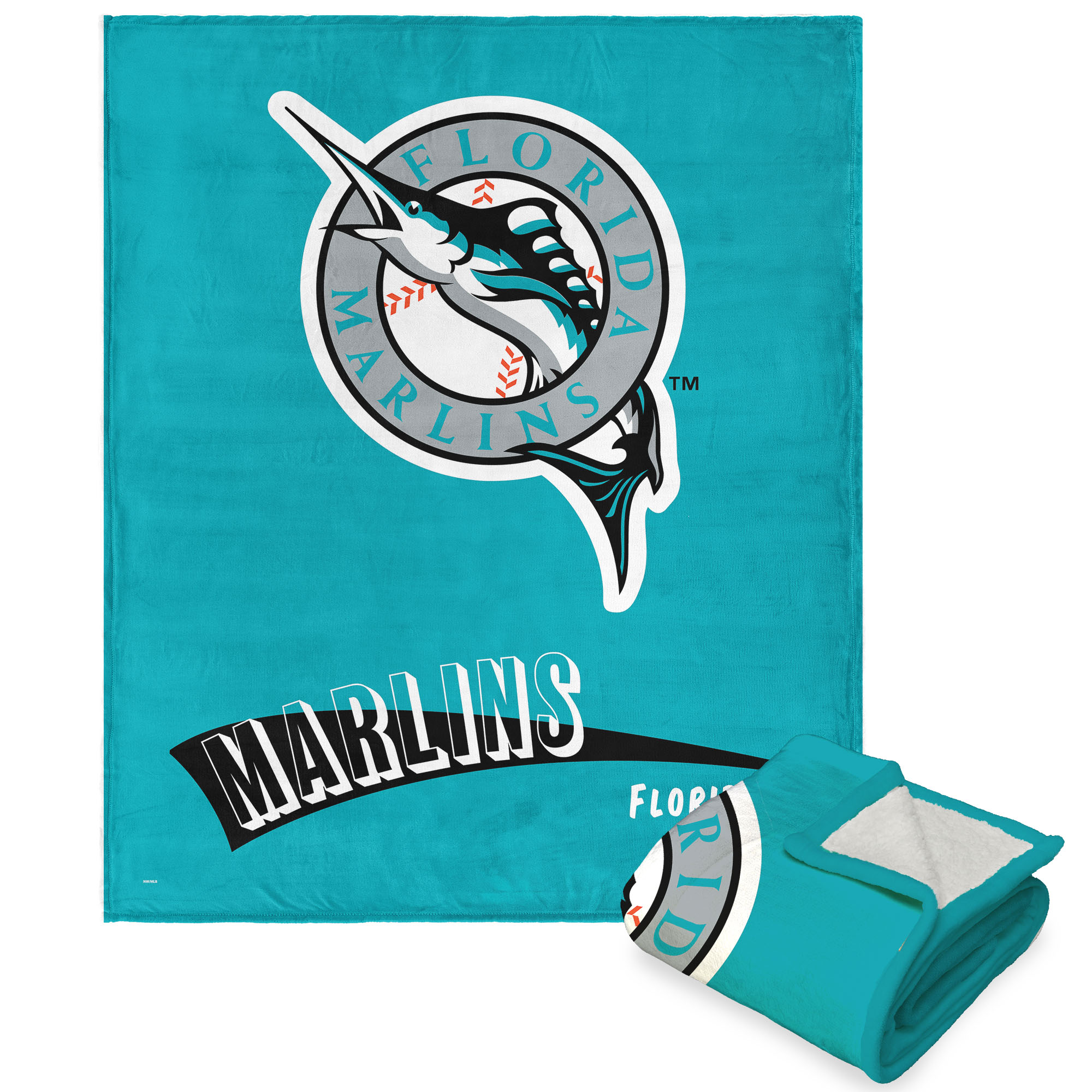 The Northwest Group Florida Marlins 50” x 60” Throwback Silk Touch Throw Blanket