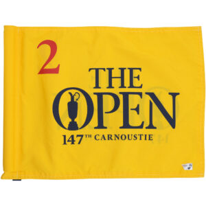 147th Open Championship Event-Used #2 Yellow Pin Flag from Round 4 on July 22, 2018