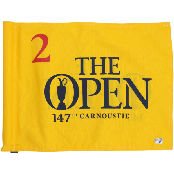 147th Open Championship Event-Used #2 Yellow Pin Flag from Round 4 on July 22, 2018