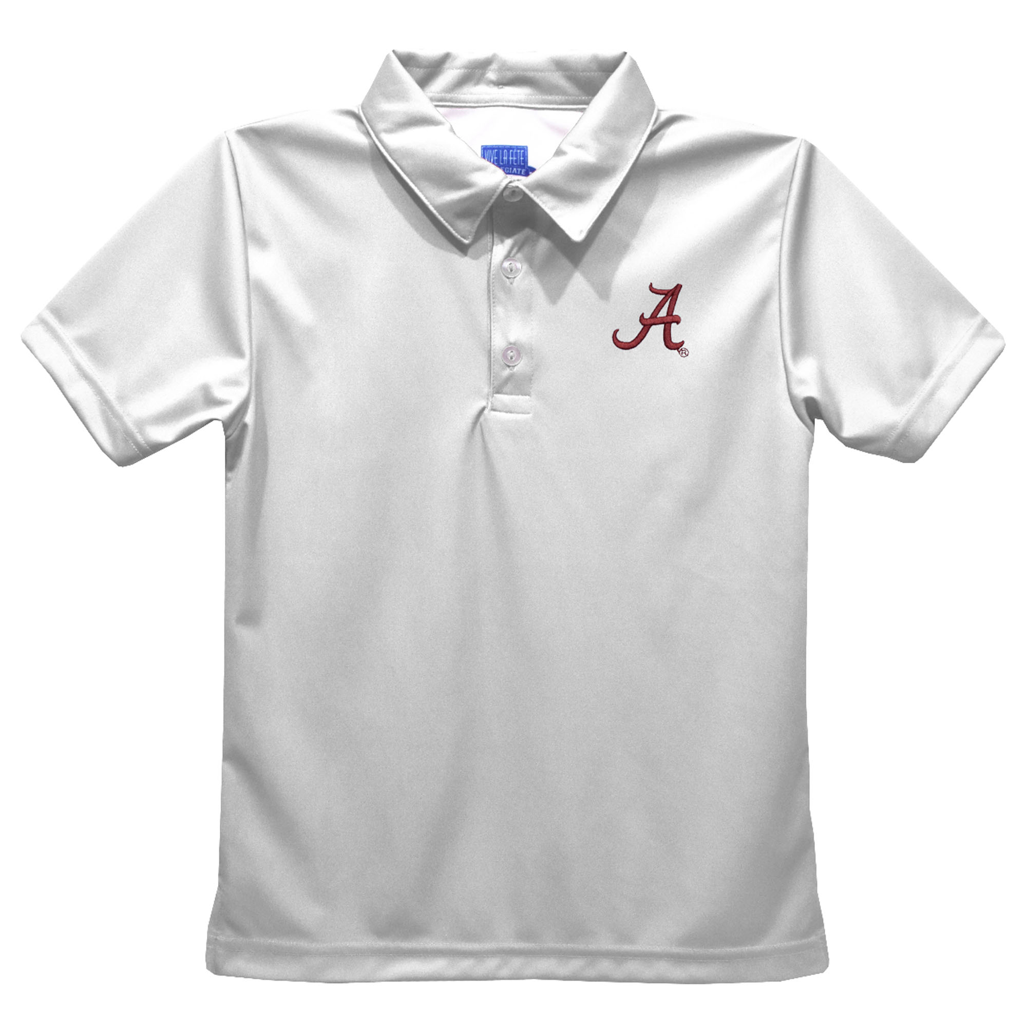 Youth Vive La Fete White Alabama Crimson Tide Solid Polo