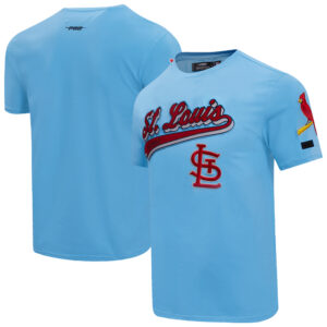 Men's Pro Standard Light Blue St. Louis Cardinals Script Tail T-Shirt