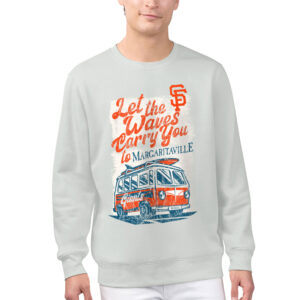Men's Margaritaville Silver San Francisco Giants Bus Waves Graphic Pullover Sweatshirt