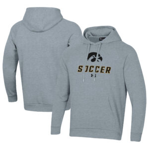 Men's Under Armour Gray Iowa Hawkeyes Rival Fleece Pullover Hoodie