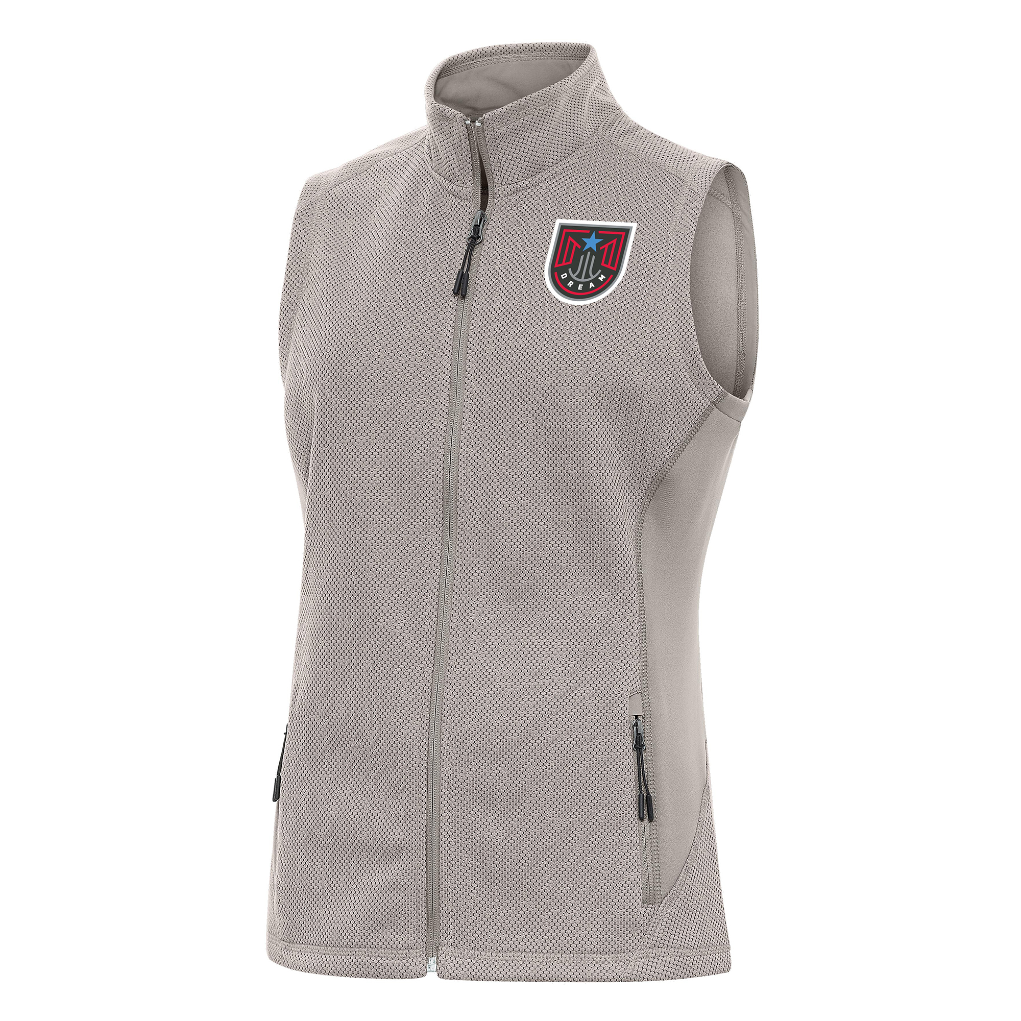 Women's Antigua Gray Atlanta Dream Course Full-Zip Vest
