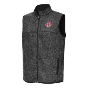 Men's Antigua Heather Black Toronto FC Fortune Full-Zip Vest