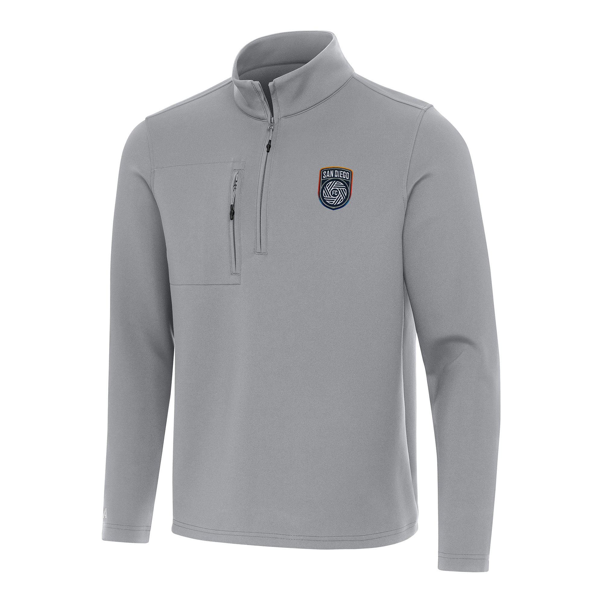 Men's Antigua Gray San Diego FC Insider Quarter-Zip Jacket