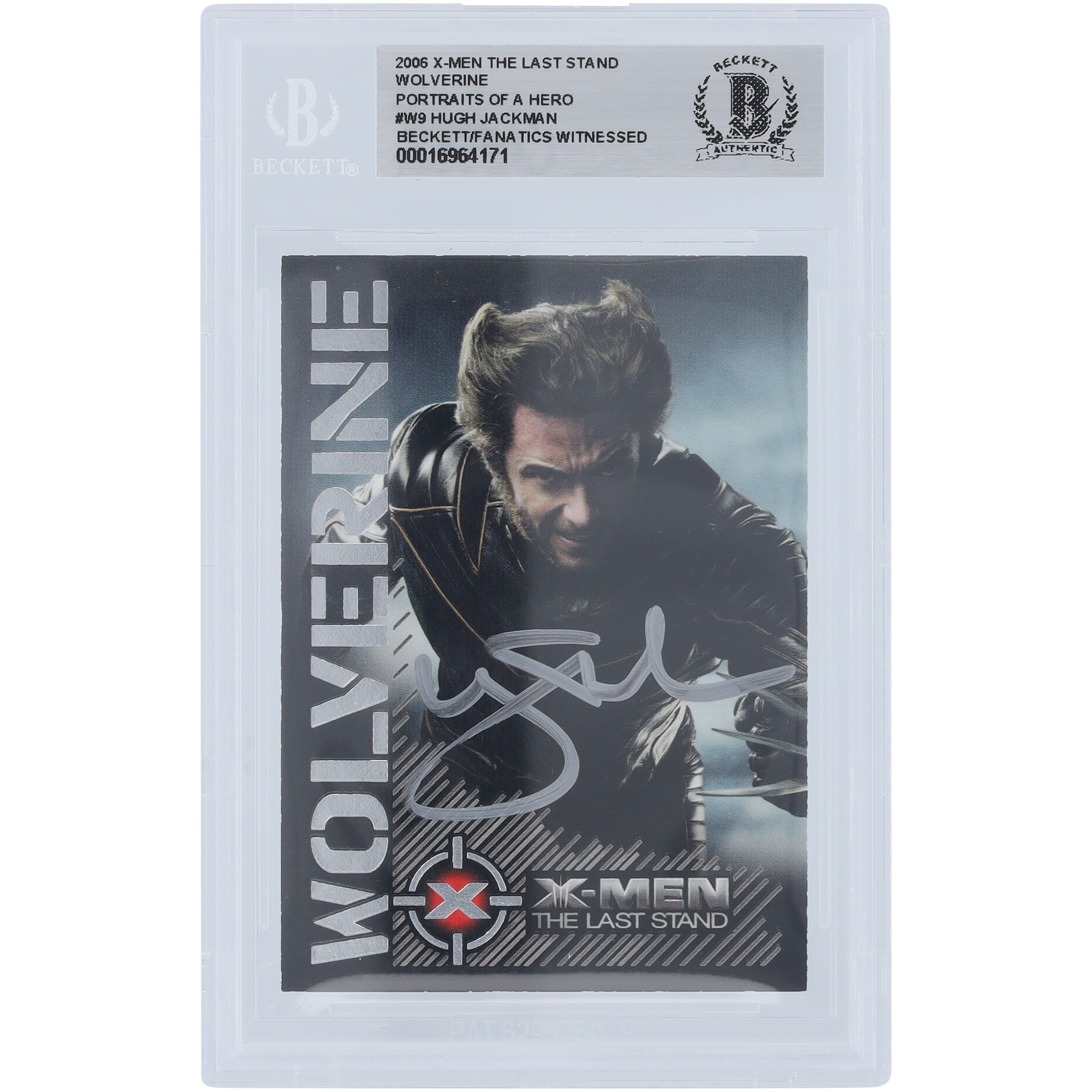 Hugh Jackman X-Men Autographed 2006 The Last Stand #W9 Beckett Fanatics Witnessed Authenticated Card