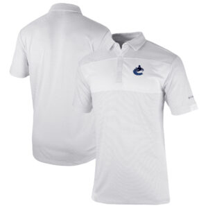 Men's Columbia  White Vancouver Canucks Omni-Wick Total Control Polo