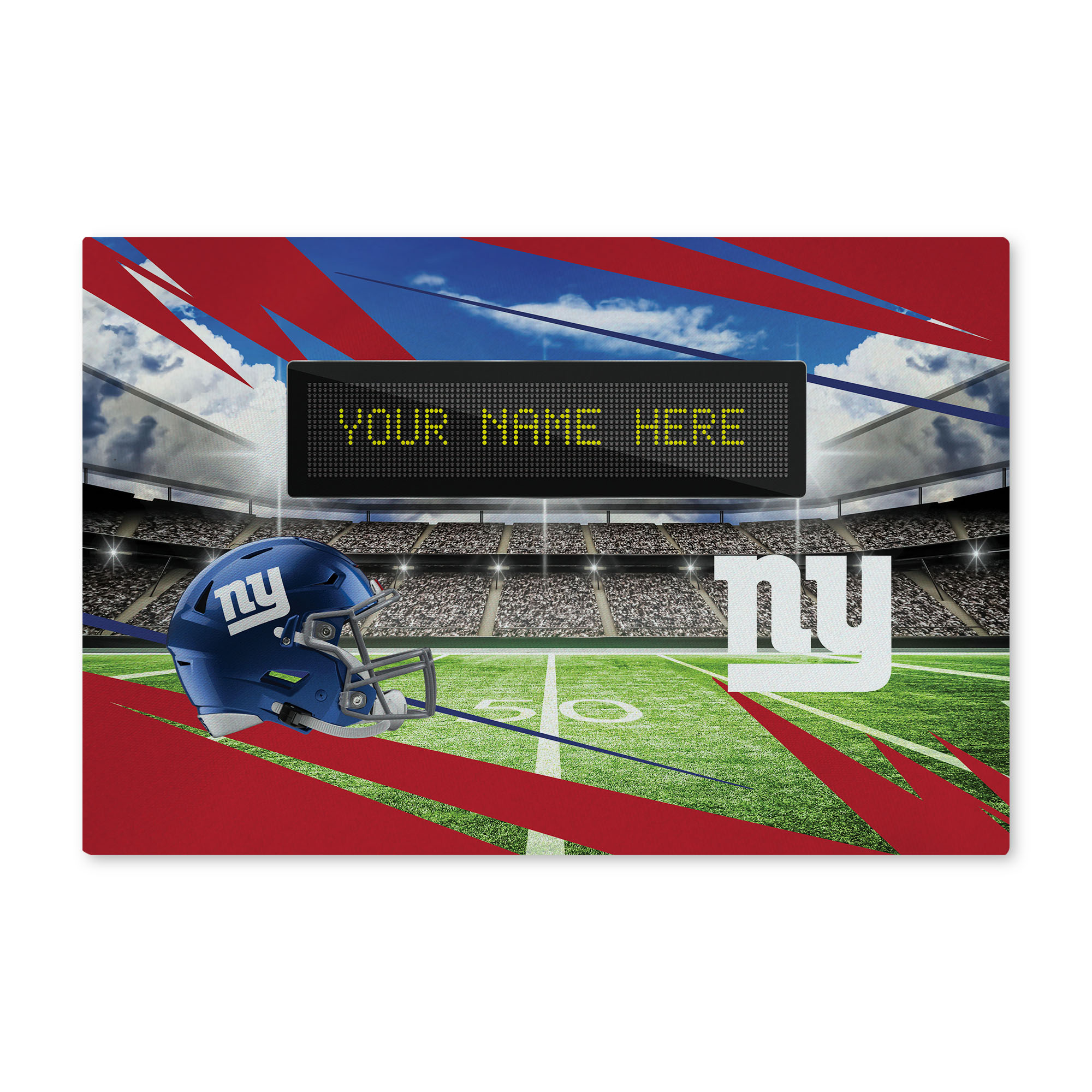 The Northwest Group New York Giants Scoreboard Personalized 20" x 32" Washable Rug