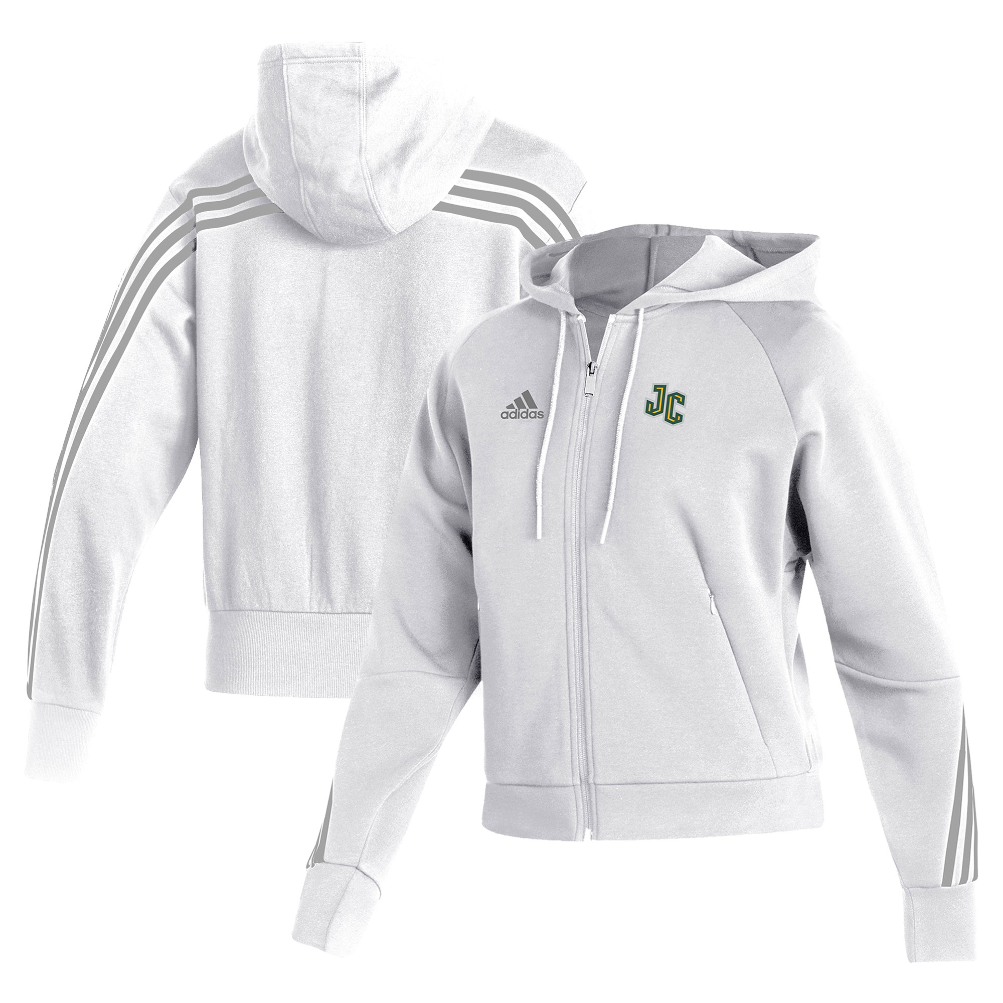 Women's adidas White New Jersey City Gothic Knights Fashion Full-Zip Hoodie