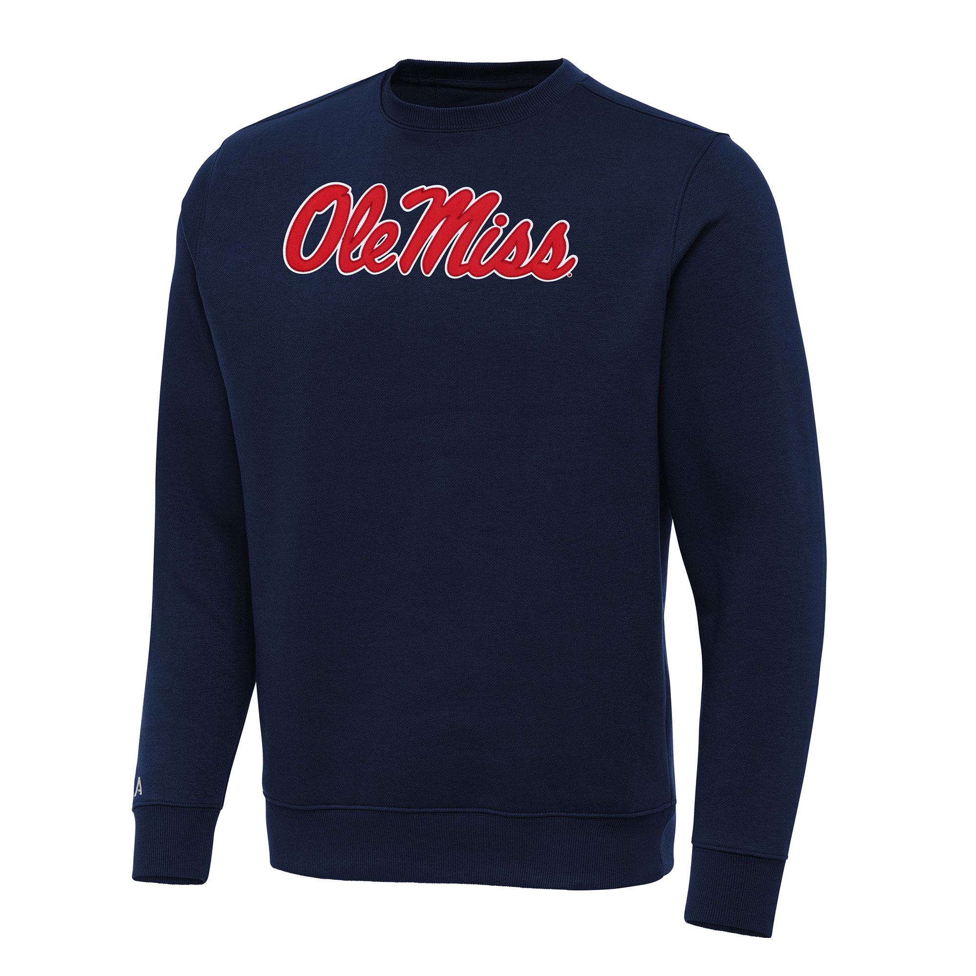 Men's Antigua Navy Ole Miss Rebels Big & Tall Victory Crew Neck Pullover Sweatshirt
