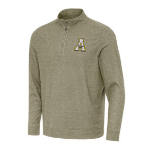 Men's Antigua Olive Appalachian State Mountaineers Subtle Quarter-Zip Sweatshirt
