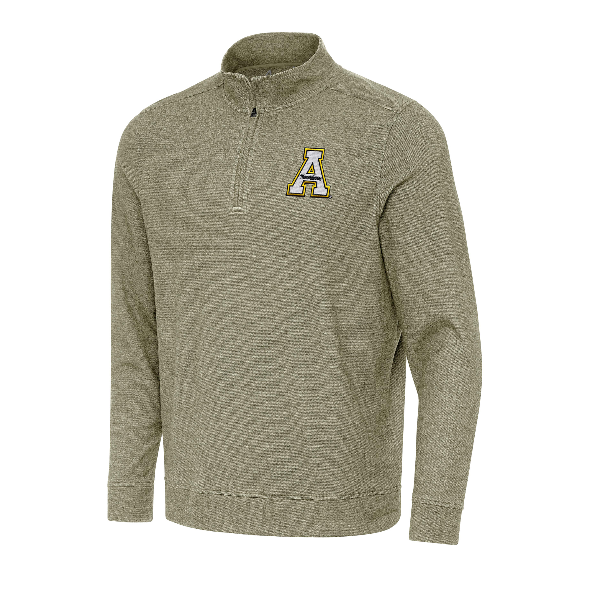 Men's Antigua Olive Appalachian State Mountaineers Subtle Quarter-Zip Sweatshirt