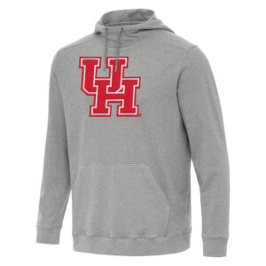 Men's Antigua Heather Gray Houston Cougars Cloud Pullover Hoodie