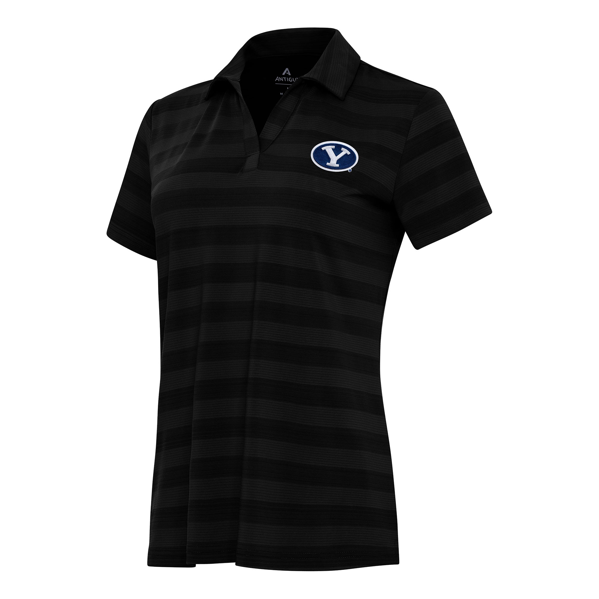 Women's Antigua Black BYU Cougars Tunnel Polo
