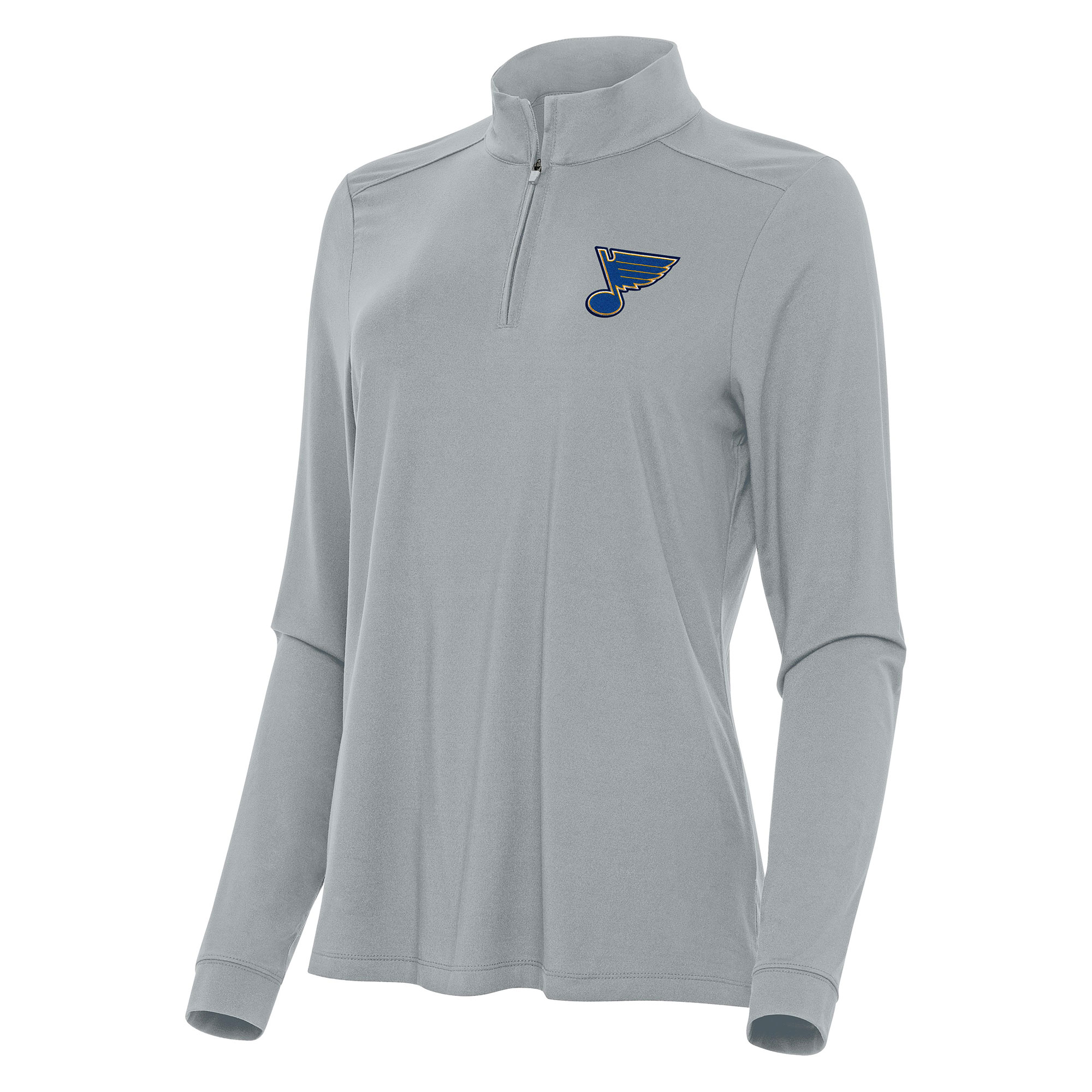 Women's Antigua Gray St. Louis Blues Intent Quarter-Zip Top