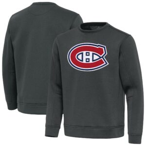 Men's Antigua Pewter Montreal Canadiens Relevant Lightweight Pullover Sweatshirt