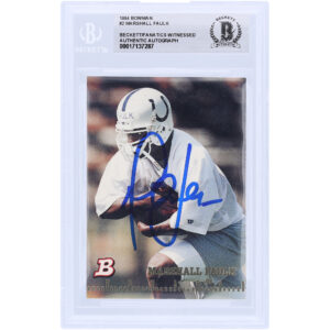 Marshall Faulk Indianapolis Colts Autographed 1994 Bowman #2 Beckett Fanatics Witnessed Authenticated Rookie Card