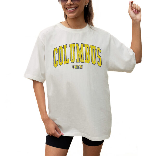 Women's Gameday Couture  Cream Columbus Crew Goal Line Oversized T-Shirt