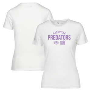 Women's Levelwear White Nashville Predators Hockey Fights Cancer Maddox Resilient T-Shirt