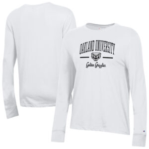 Women's Champion  White Oakland Golden Grizzlies Core Long Sleeve T-Shirt