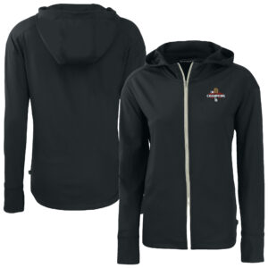 Women's Cutter & Buck Black Los Angeles Dodgers 2024 World Series Champions Daybreak Eco Recycled Full-Zip Hoodie