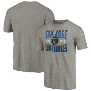 Men's Gray San Jose Earthquakes Antique Stack Tri-Blend T-Shirt