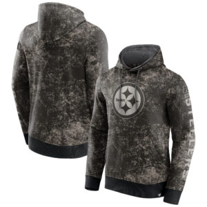 Men's Fanatics  Black/Gray Pittsburgh Steelers Blackout Tonal Pullover Hoodie