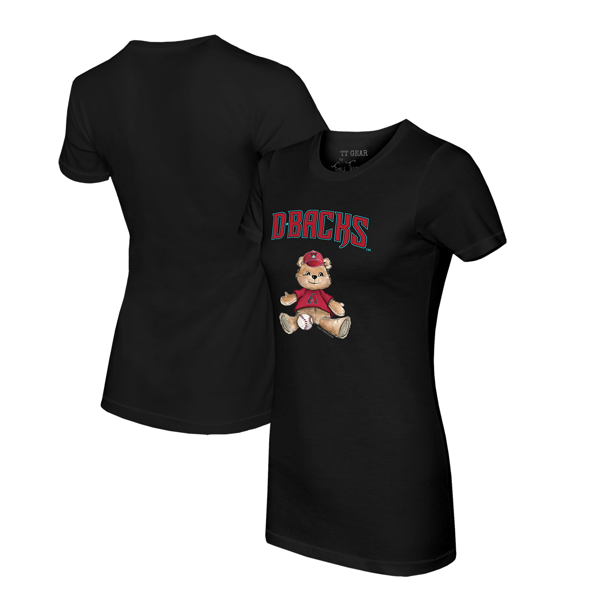 Women's Tiny Turnip Black Arizona Diamondbacks Teddy Boy T-Shirt - Image 5