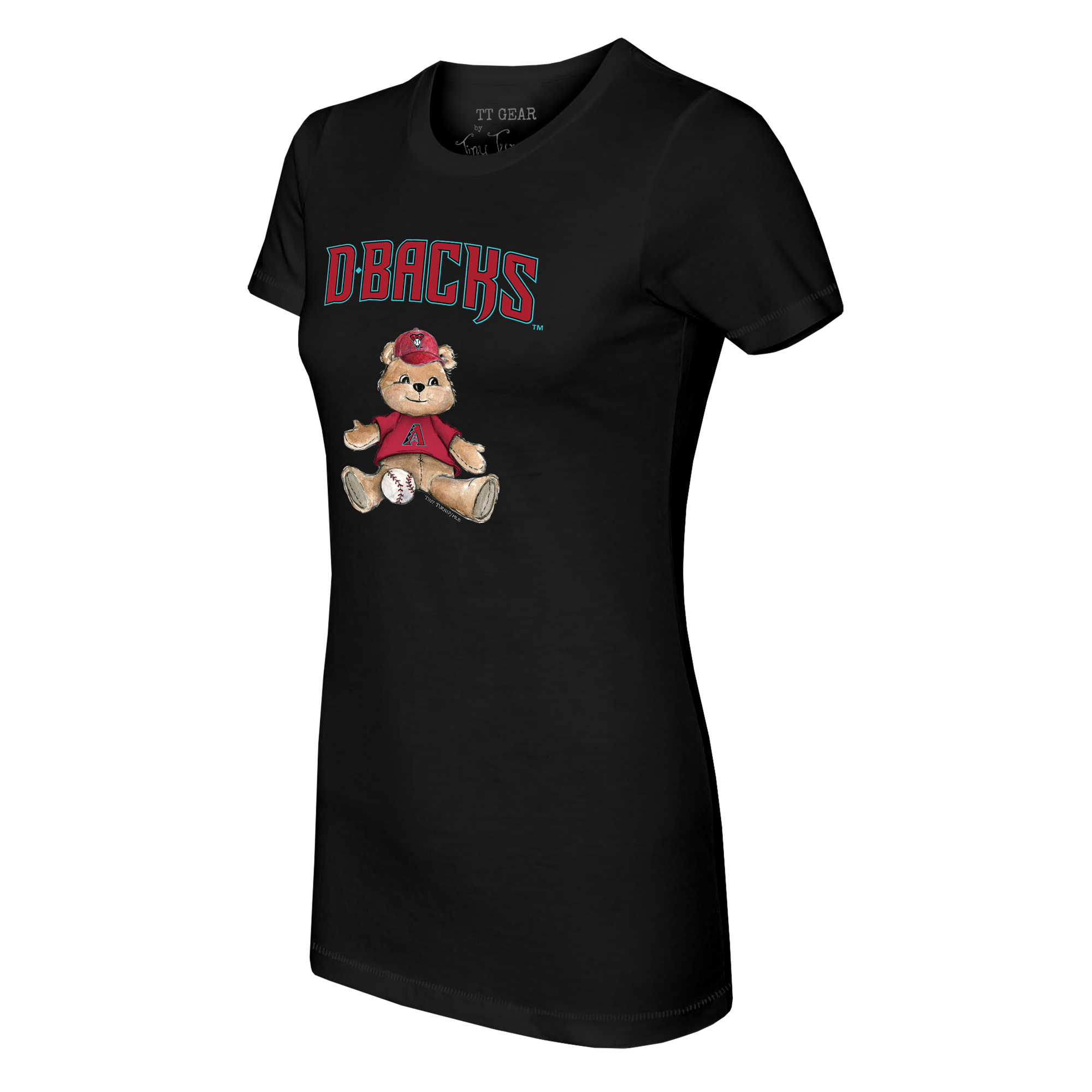 Women's Tiny Turnip Black Arizona Diamondbacks Teddy Boy T-Shirt - Image 6