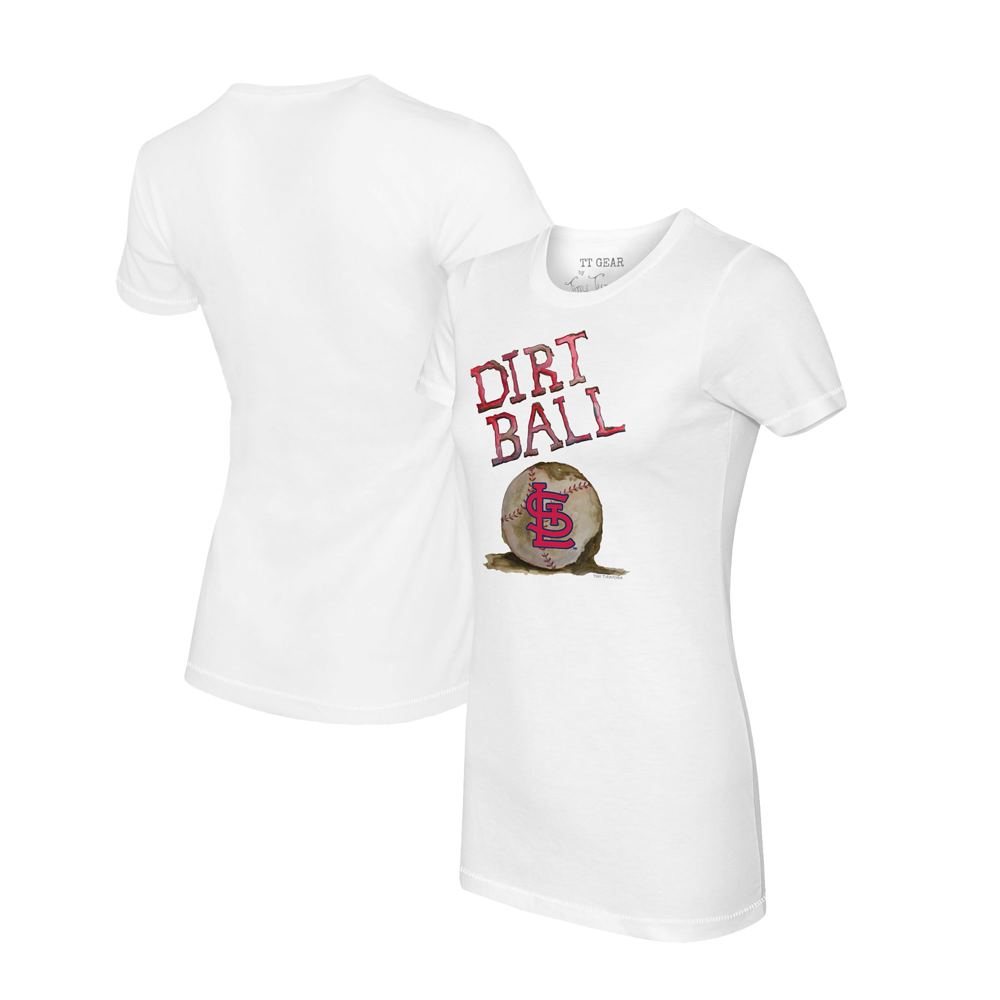 Women's Tiny Turnip White St. Louis Cardinals Dirt Ball T-Shirt