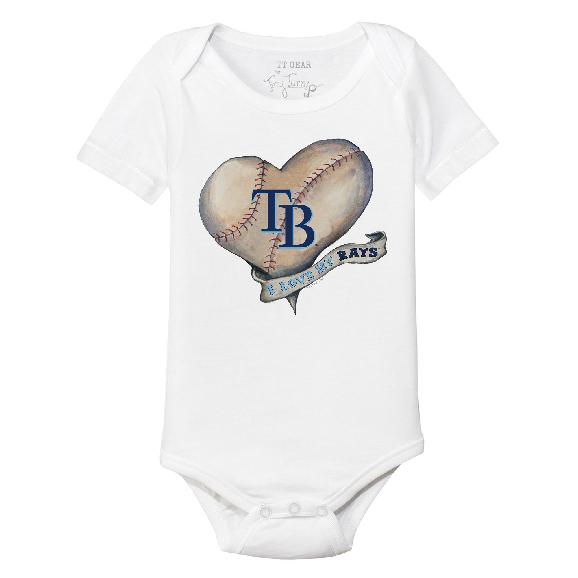 Infant Tiny Turnip White Tampa Bay Rays Heart Banner Bodysuit - Image 6