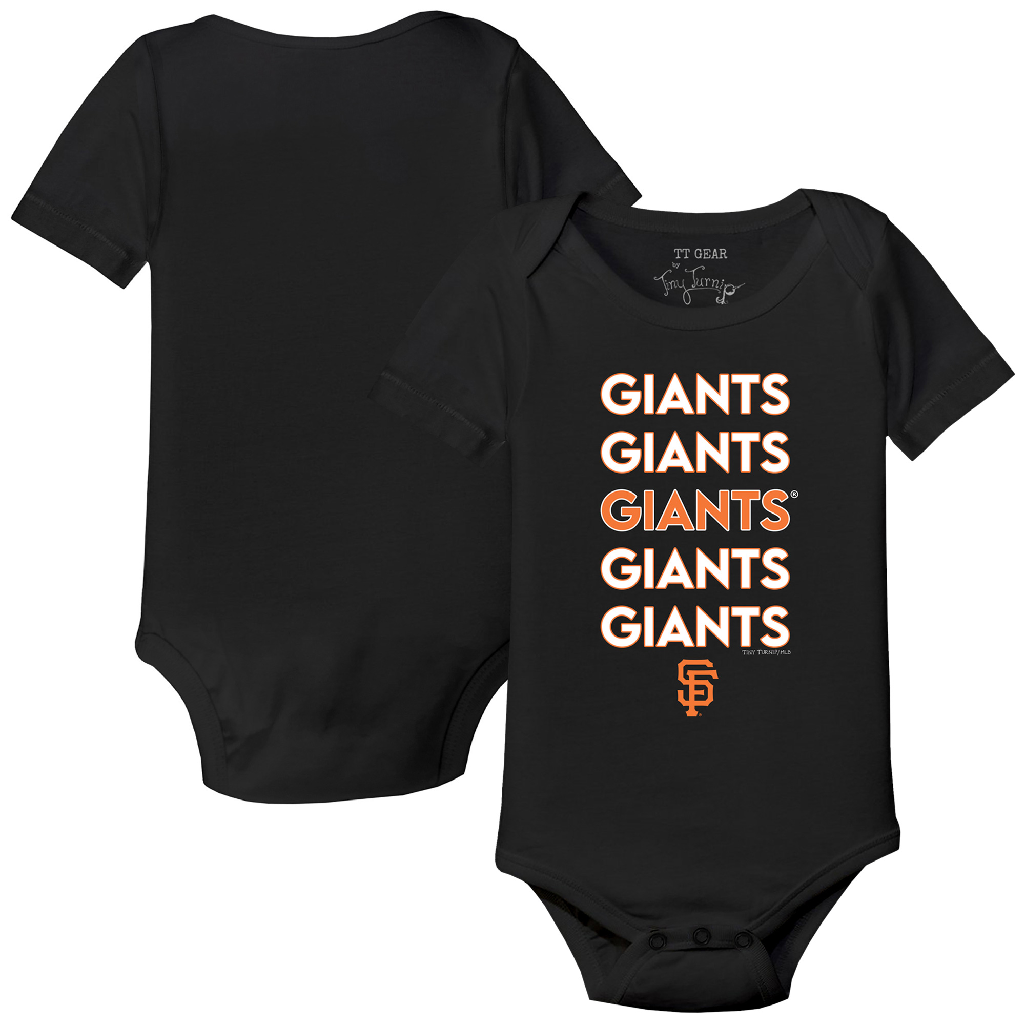 Infant Tiny Turnip Black San Francisco Giants Stacked Bodysuit