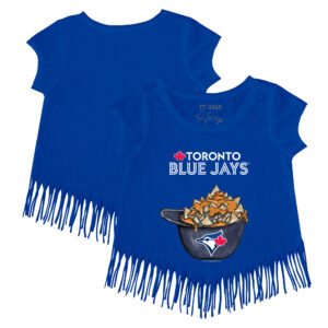 Girls Youth Tiny Turnip Royal Toronto Blue Jays Nacho Helmet Fringe T-Shirt