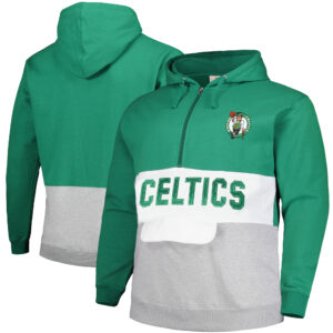 Men's Fanatics Kelly Green Boston Celtics Big & Tall Anorak Half-Zip Hoodie