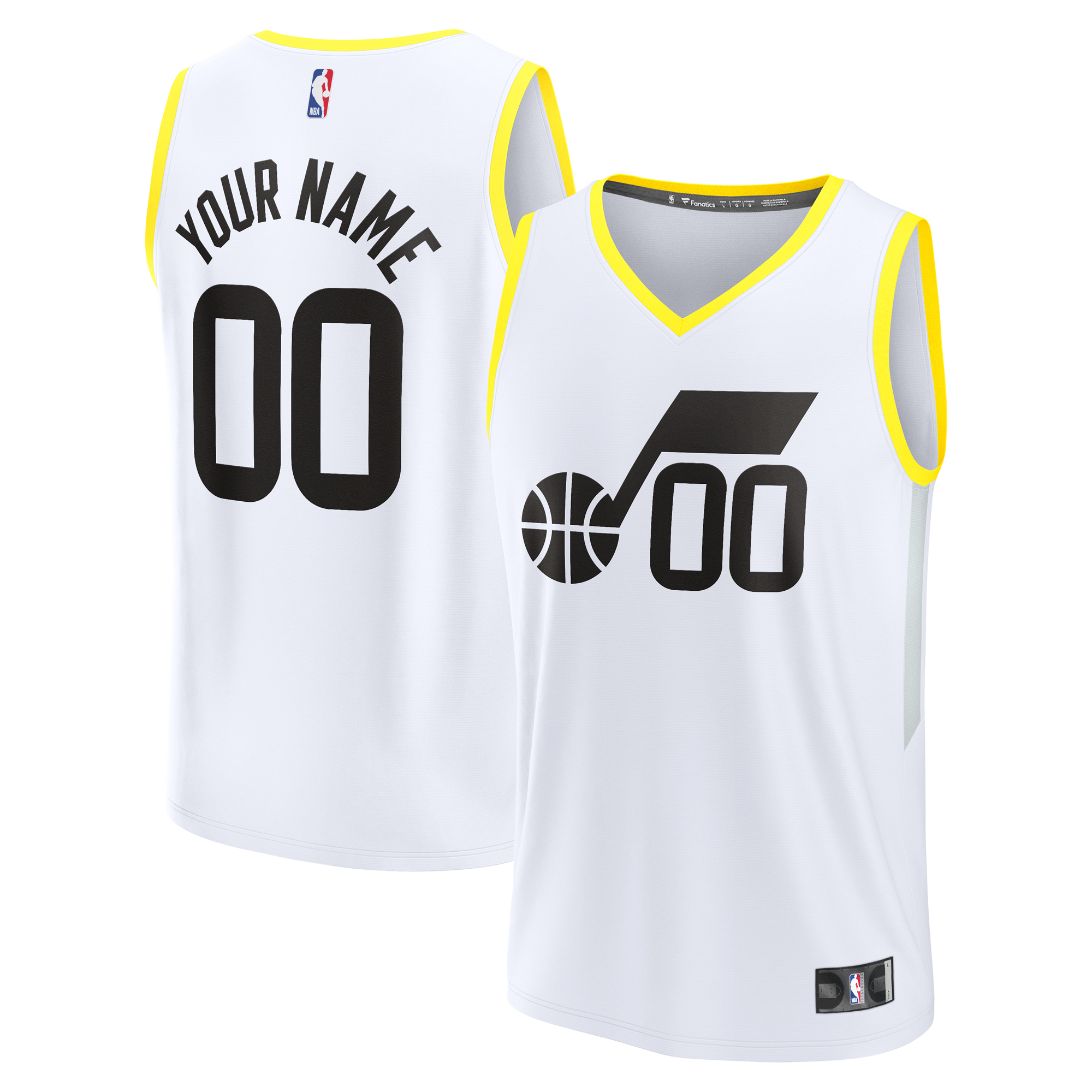 Youth Fanatics White Utah Jazz Fast Break Replica Custom Jersey - Association Edition - Image 5