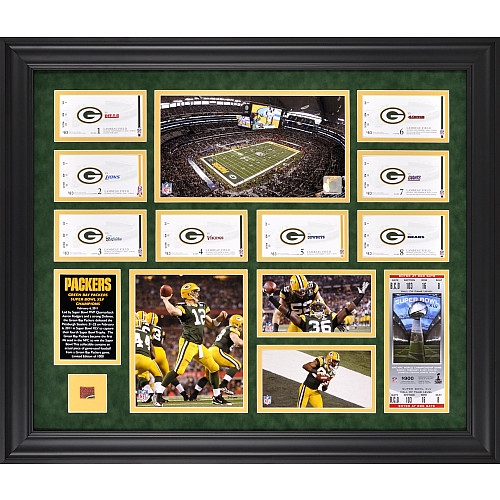 Green Bay Packers Super Bowl XLV Champions Season Ticket Collage-Limited Edition of 1000