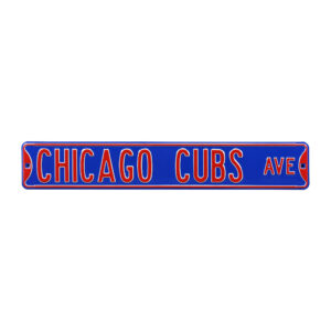 Blue Chicago Cubs 6" x 36" Steel Ave Sign Wall Art