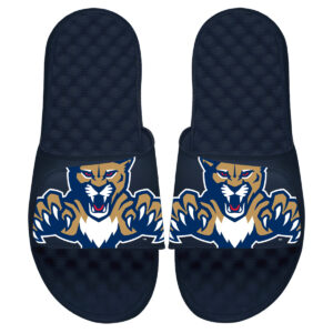 Men's ISlide Navy Florida Panthers Blown Up Logo Slide Sandals