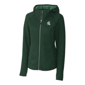 Women's Cutter & Buck Green Michigan State Spartans Mainsail Hooded Full-Zip Jacket