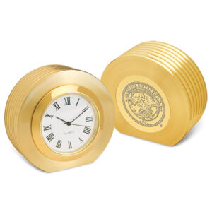 Gold Gonzaga Bulldogs Presidential II Desk Clock