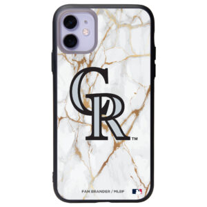 Colorado Rockies Black Slate White Marble iPhone Case