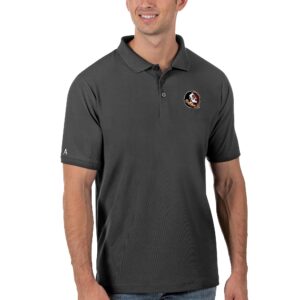 Men's Antigua Anthracite Florida State Seminoles Legacy Pique Polo