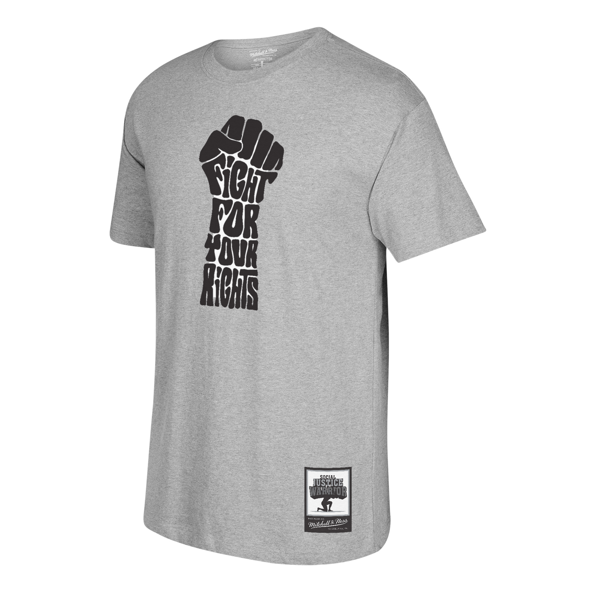 Men's Mitchell & Ness Kareem Abdul-Jabbar Gray Social Justice Warrior T-Shirt - Image 3