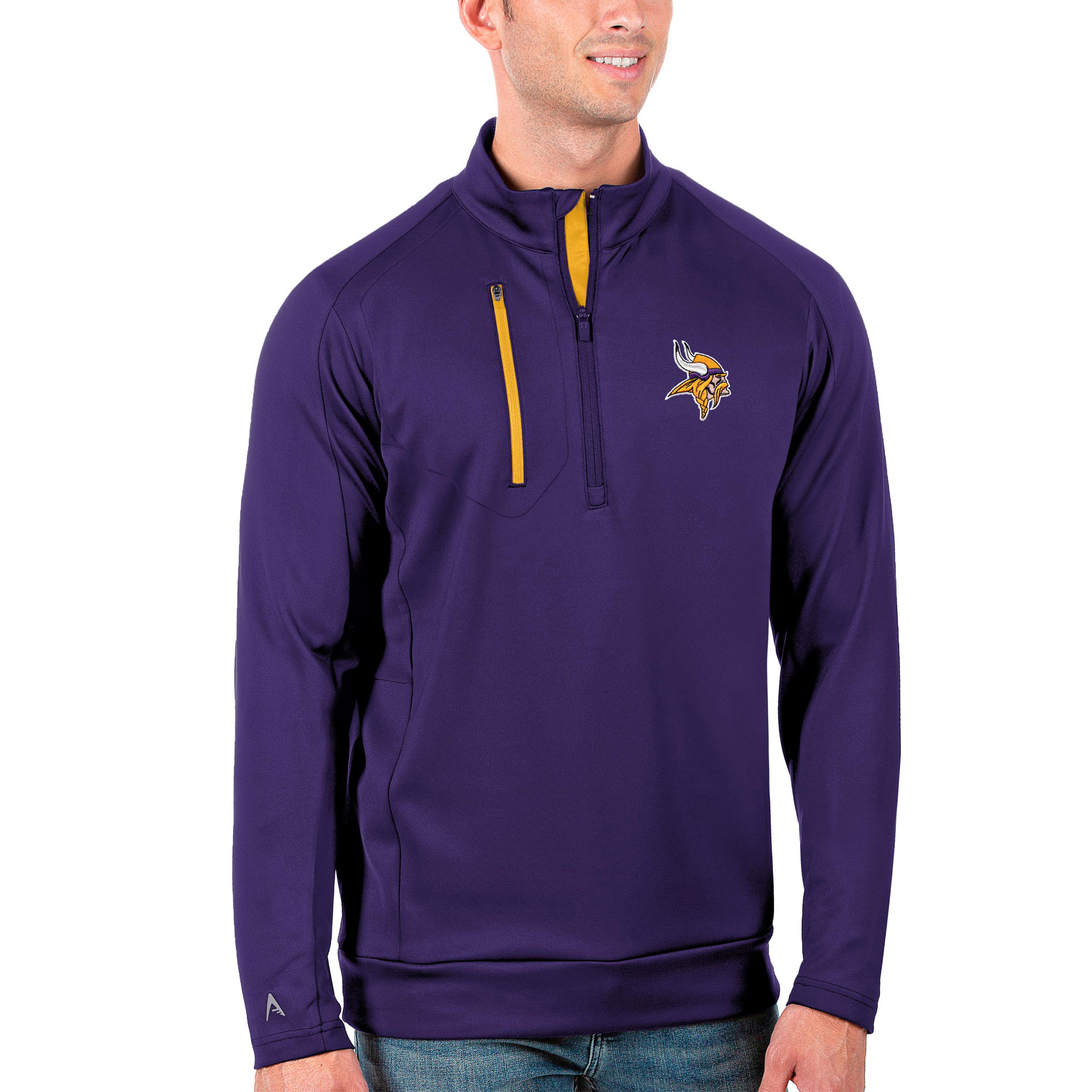 Men's Antigua Purple/Gold Minnesota Vikings Generation Quarter-Zip Pullover Jacket