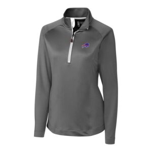Women's Cutter & Buck Gray Buffalo Bills Jackson Half-Zip Overknit Pullover Jacket