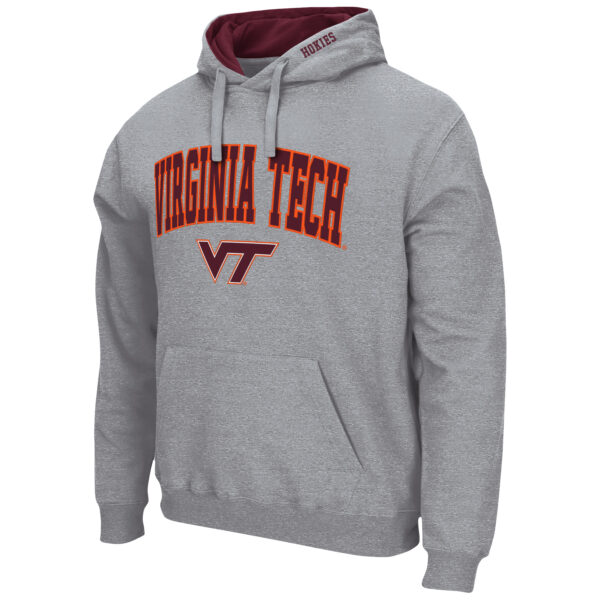 Men's Colosseum Heather Gray Virginia Tech Hokies Arch & Logo 3.0 Pullover Hoodie - Image 6